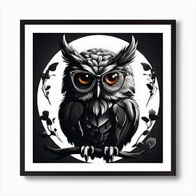 Owl With Glasses Art Print