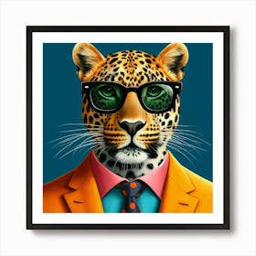 Leopard In A Suit 2 Art Print