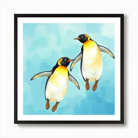 Penguins Flying 1 Art Print