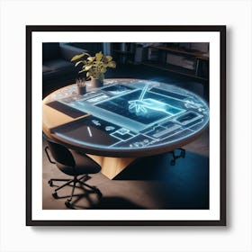 Futuristic Table 2 Art Print