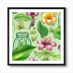 Style Botanical Illustration In Colored Pencil 2 Art Print