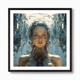 Cybernetic Woman Art Print