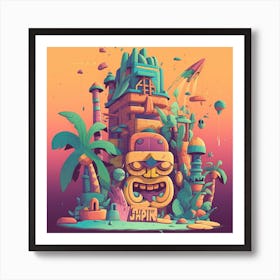 Pixel Illustration Art Print