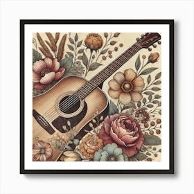 Acoustic Floral Art Print