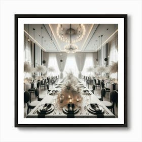 Black And White Wedding Reception Art Print