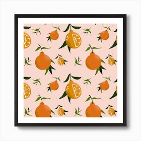 Citrus Repeat Pale Pink Art Print