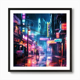 Neon City 4 Art Print