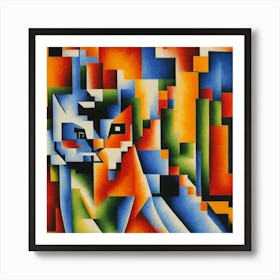 Cubism Cat Art Print