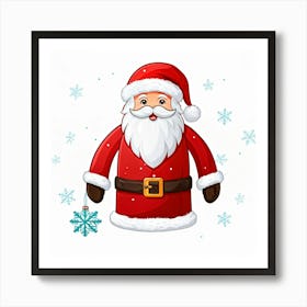 Cartoon Style Winter Clothing Collection Featuring A Red Fluffy Santa Claus Hat With A White Brim A (1) Art Print