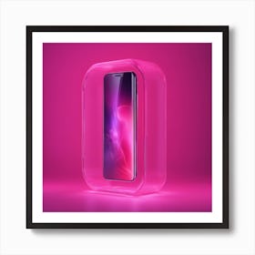 Furniture Design, Tall Mobilephone, Inflatable, Fluorescent Viva Magenta Inside, Transparent, Concep (3) Art Print