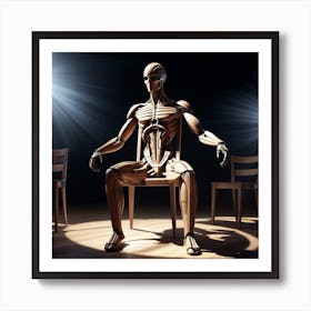 Skeleton Sitting On A Chair 10 Art Print