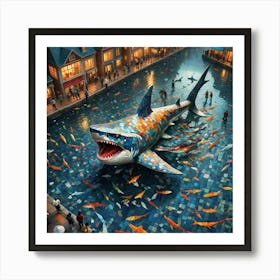 shark pool Art Print