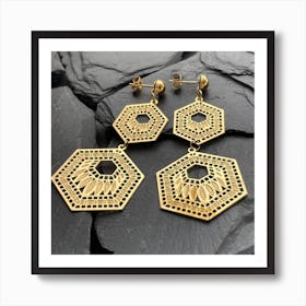 Hexagonal Earrings Art Print