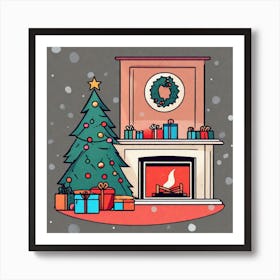 Christmas Tree And Presents 7 Art Print