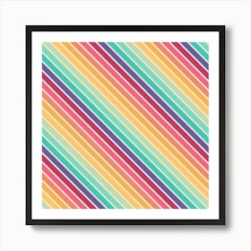 Retro Rainbow Pattern 07 Art Print