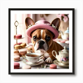 Frenchie Tea Party Art Print