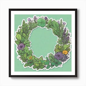 Wreath Of Herbs 1 Art Print