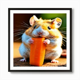 Hamster Eating Carrot Art Print