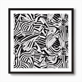 Abstract Geometric Patterns In Monochrome 9 Art Print