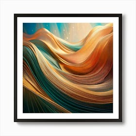 Firefly Symphony, Curves, Abstract, Flowing, Dynamic, Graceful, Elegant, Artistic, Fluid, Wavy, Harm (1) Art Print