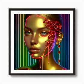 Neon Girl 1 Art Print