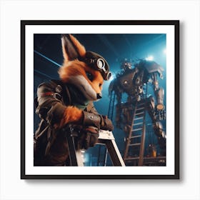 Gear Fox Art Print