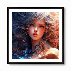 Beautiful Girl With Long Hair Art Print