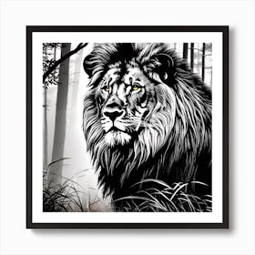 Lion In The Forest 22 Art Print