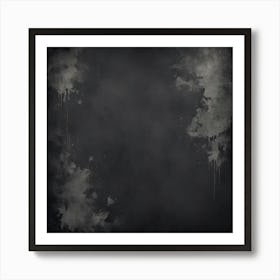 Elegant Black Background With Vintage Distressed Grunge Texture And Dark Gray Charcoal Color Paint 861498150 Art Print