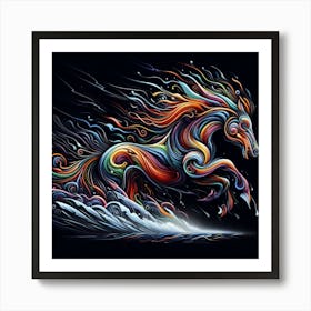 horse in the storm 3 Art Print