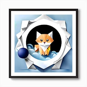 Origami Fox 1 Art Print