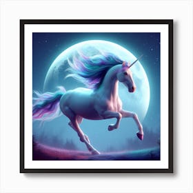 Unicorn In The Moonlight 2 Art Print