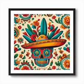 Day Of The Dead Skull 67 Art Print