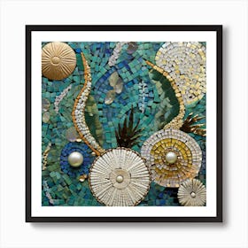 Mosaic Sea Shells Art Print