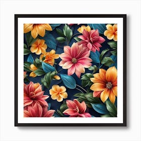 Floral Wallpaper 11 Art Print