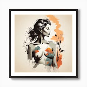 Woman With A Tattoo #2 Art Print Art Print