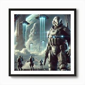 A Science Fiction Depiction Of The Cloud Sentinels Art Print