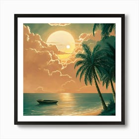 Sunset At The Beach 8 Art Print