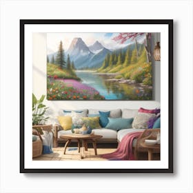 Mountain Landscape Canvas Art Art Print