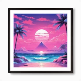 Sunset On The Beach 6 Art Print