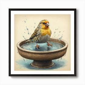 Bird Bath 1 Art Print