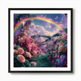 Rainbow In The Garden 3 Art Print