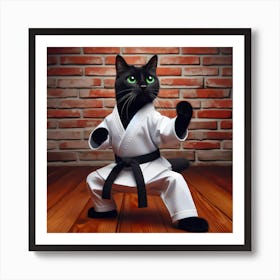 Karate Cat 6 Art Print