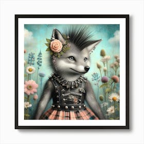 Punk Wolf Art Print