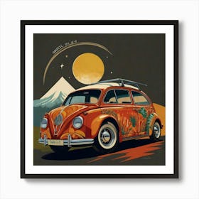 Volkswagen Beetle - Moon Glow Energy auras Art Print