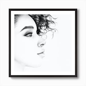 Lianne La Havas Pencil Drawing Portrait Minimal Black and White Art Print