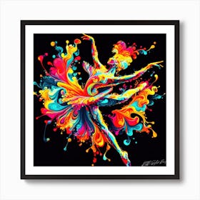 Ballerina Rainbow - Colorful Ballerina Art Print