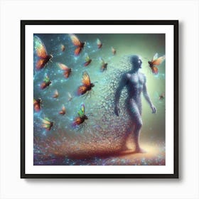 Man With Butterflies 1 Art Print