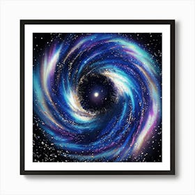 Abstract Cosmic Eye Shape Surrounded By Vibrant Swirling Colors Art Print