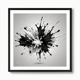 Abstract Black And White Color Splash Isolated No Background Png File 2853063629 1 Art Print